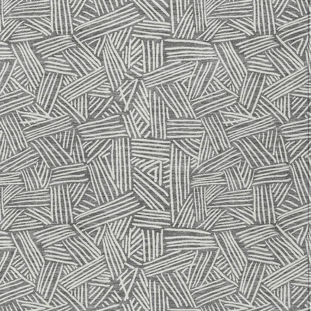 9' X 12' Gray And Ivory Geometric Washable Indoor Outdoor Area Rug Homeroots Outdoor