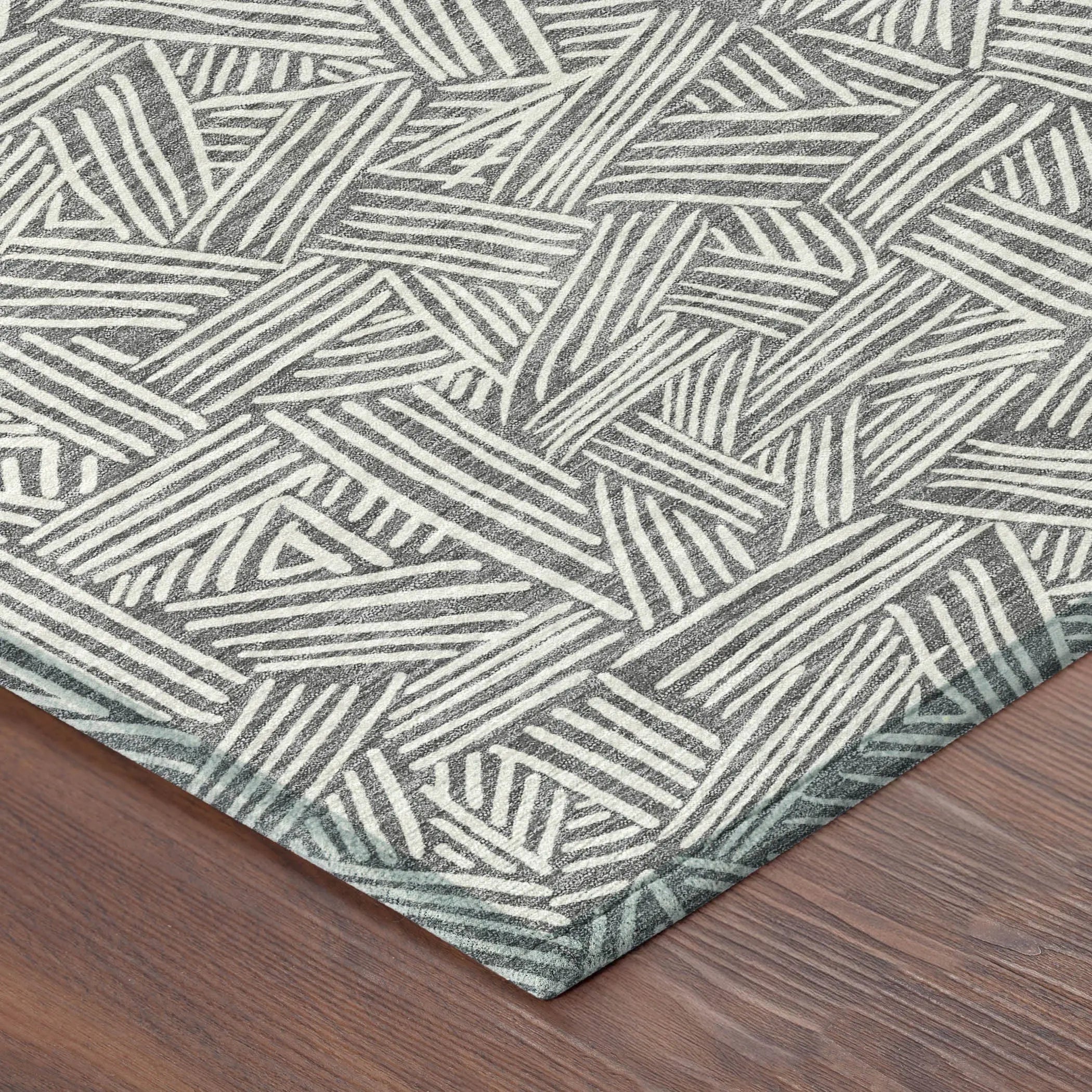 9' X 12' Gray And Ivory Geometric Washable Indoor Outdoor Area Rug Homeroots Outdoor
