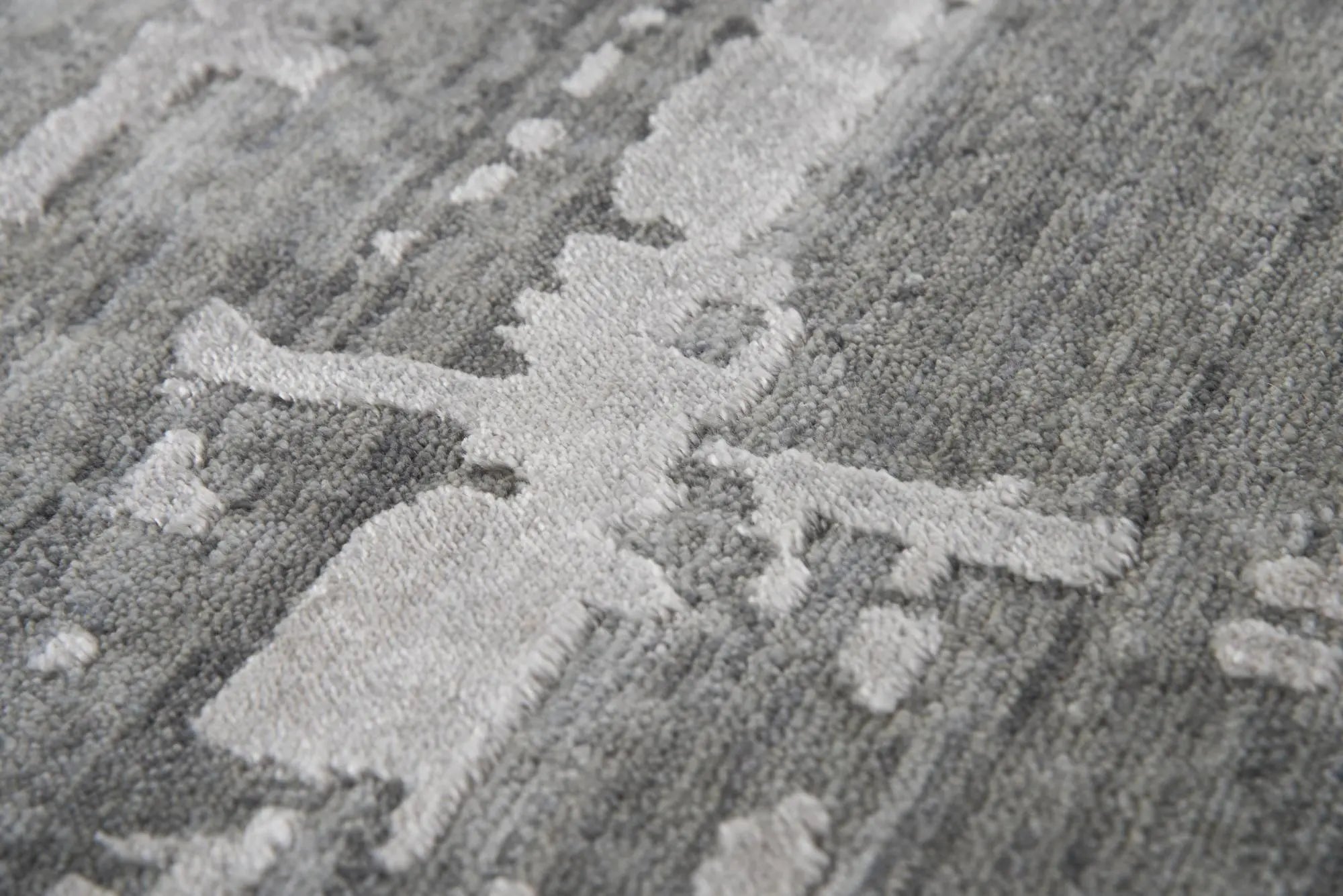 9' X 12' Gray And Light Gray New Zealand Lambs Wool Abstract Hand Carved Handmade Area Rug Homeroots Home Decor