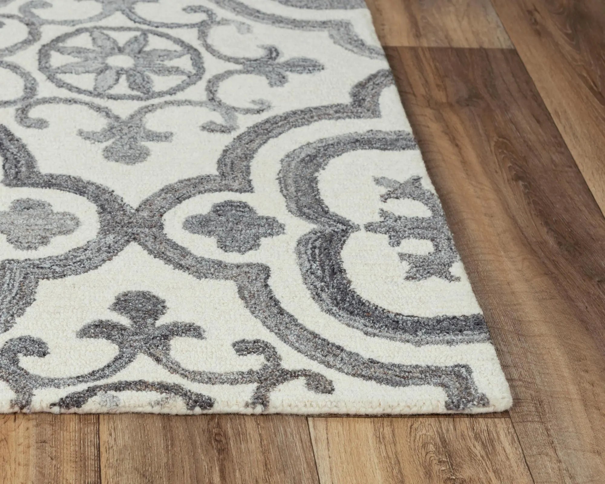 9' X 12' Gray And Light Gray Wool Moroccan Hand Tufted Area Rug Homeroots Home Decor