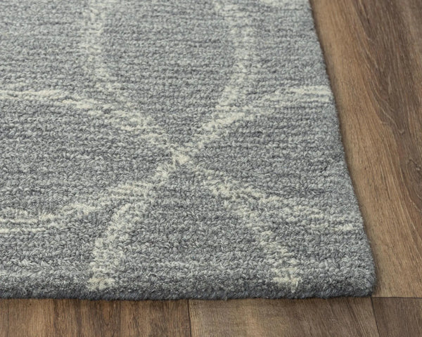 9' X 12' Gray And Light Gray Wool Trellis Hand Tufted Area Rug Homeroots Home Decor