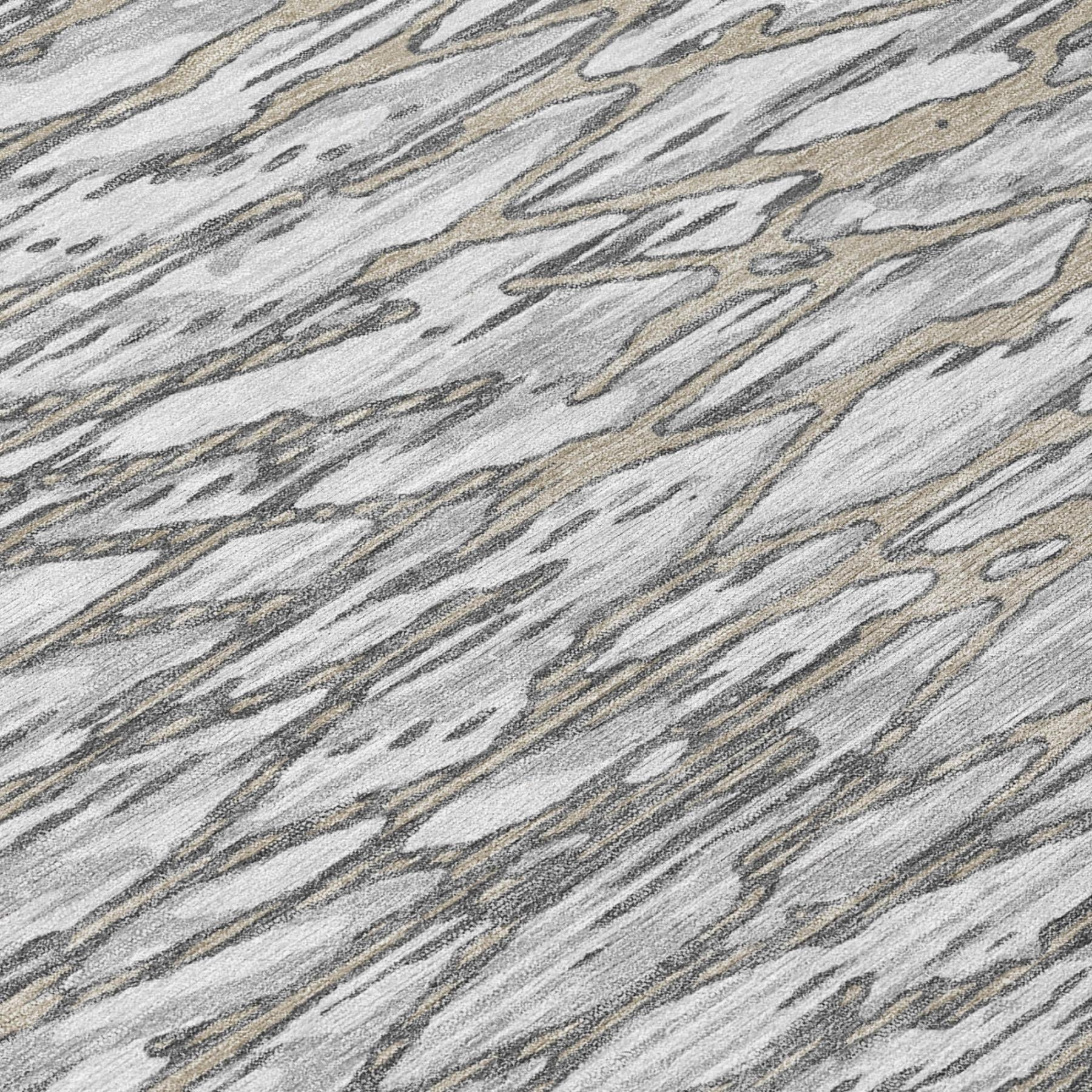 9' X 12' Gray And Pewter Abstract Washable Indoor Outdoor Area Rug Homeroots Outdoor