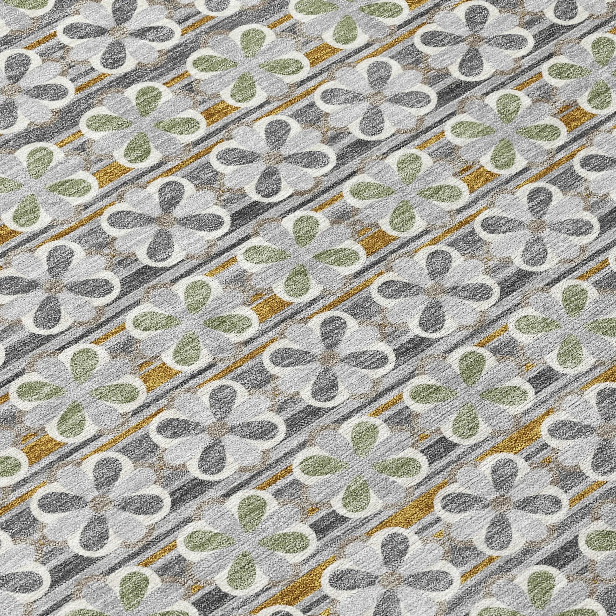 9' X 12' Gray And Pink Striped Washable Indoor Outdoor Area Rug Homeroots Outdoor
