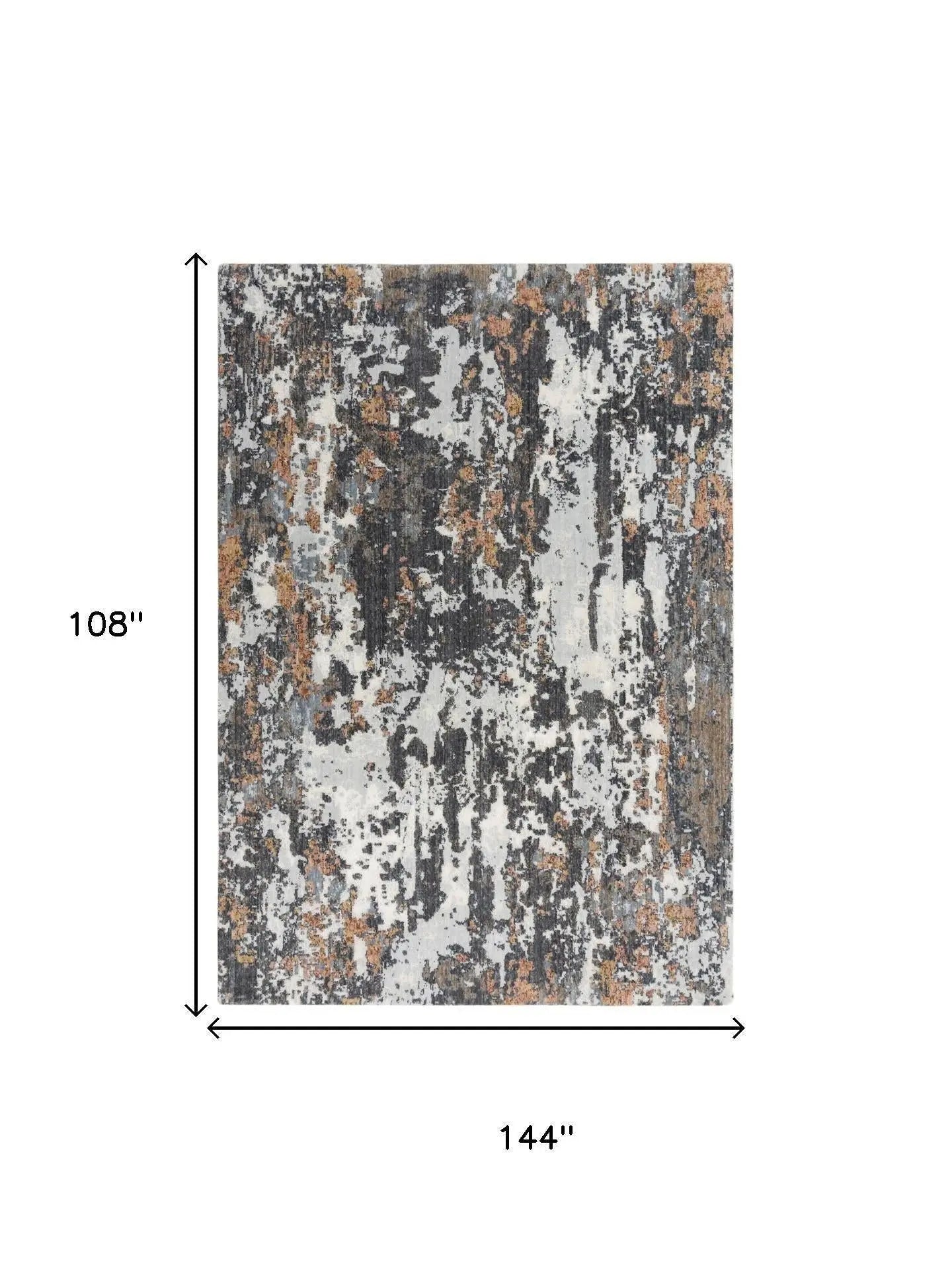 9' X 12' Gray And Rust Abstract Hand Carved Handmade Area Rug Homeroots Home Decor