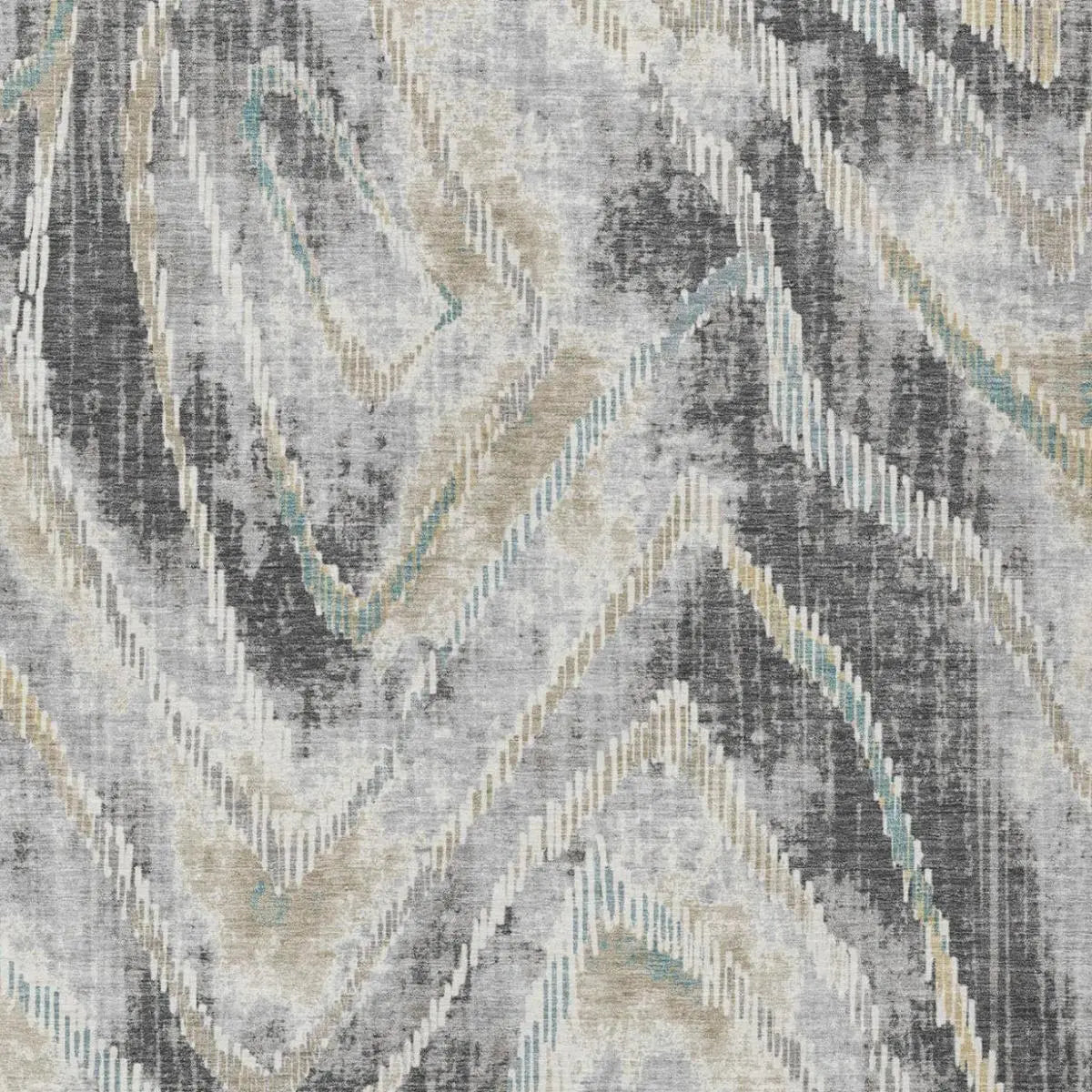 9' X 12' Gray And Silver Abstract Washable Indoor Outdoor Area Rug Homeroots Outdoor