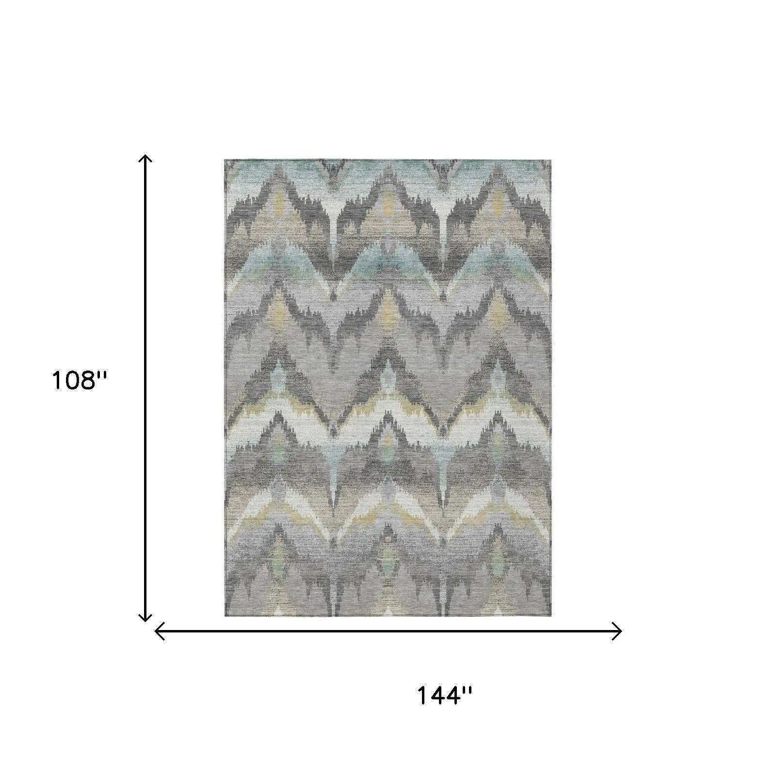 9' X 12' Gray And Silver Abstract Washable Indoor Outdoor Area Rug Homeroots Outdoor