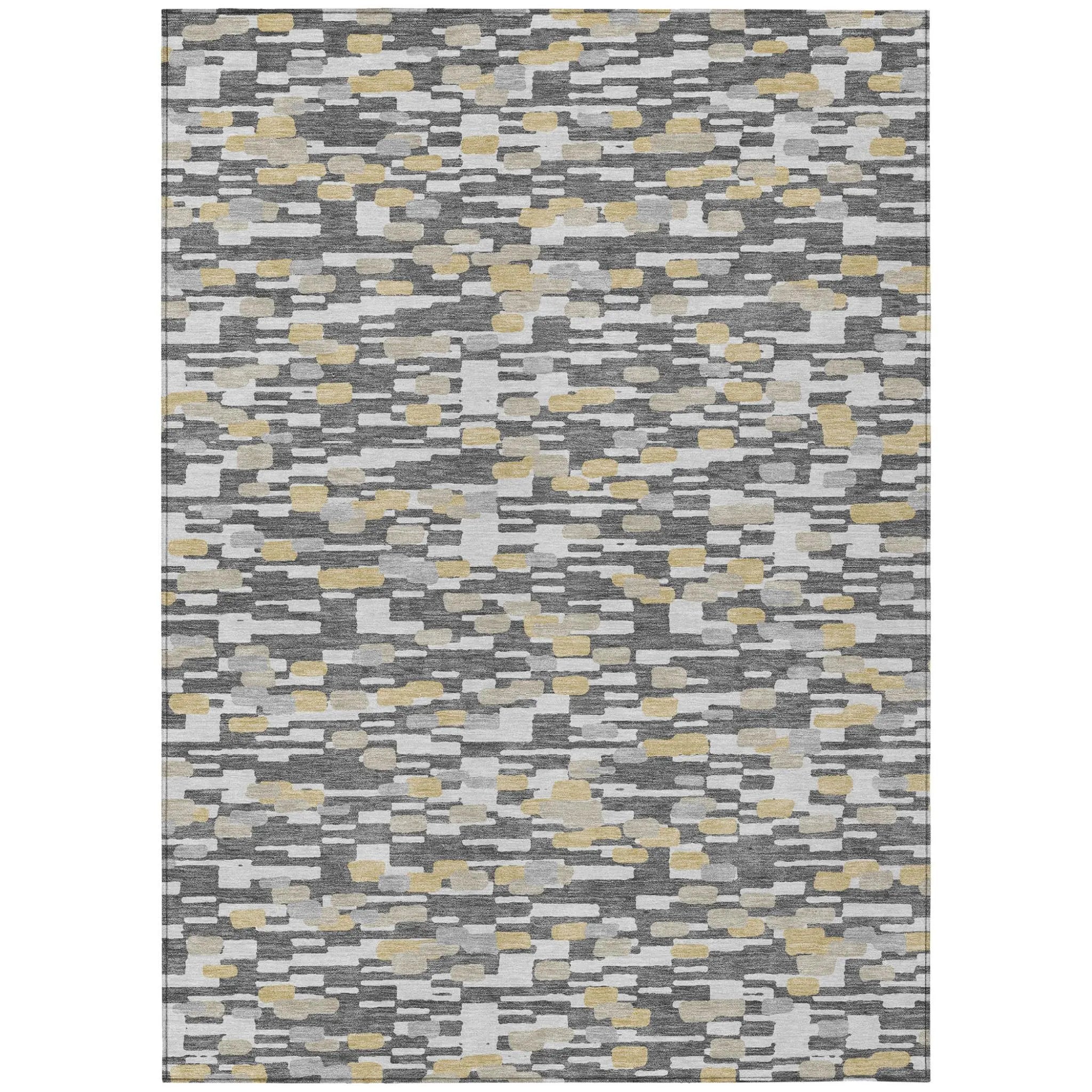 9' X 12' Gray And Silver Geometric Washable Indoor Outdoor Area Rug Homeroots Outdoor