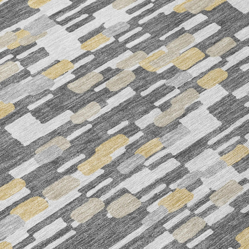 9' X 12' Gray And Silver Geometric Washable Indoor Outdoor Area Rug Homeroots Outdoor