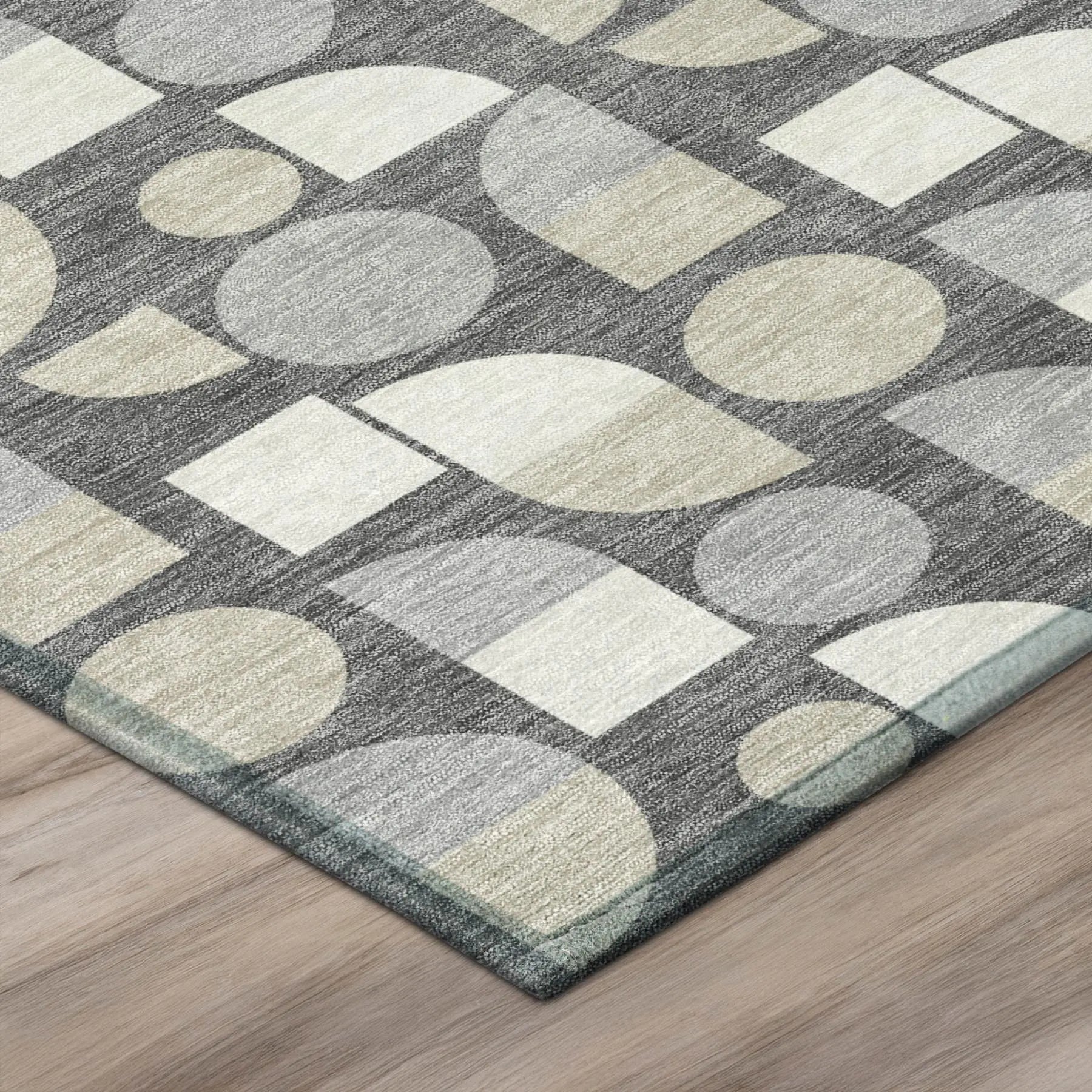 9' X 12' Gray And Silver Geometric Washable Indoor Outdoor Area Rug Homeroots Outdoor