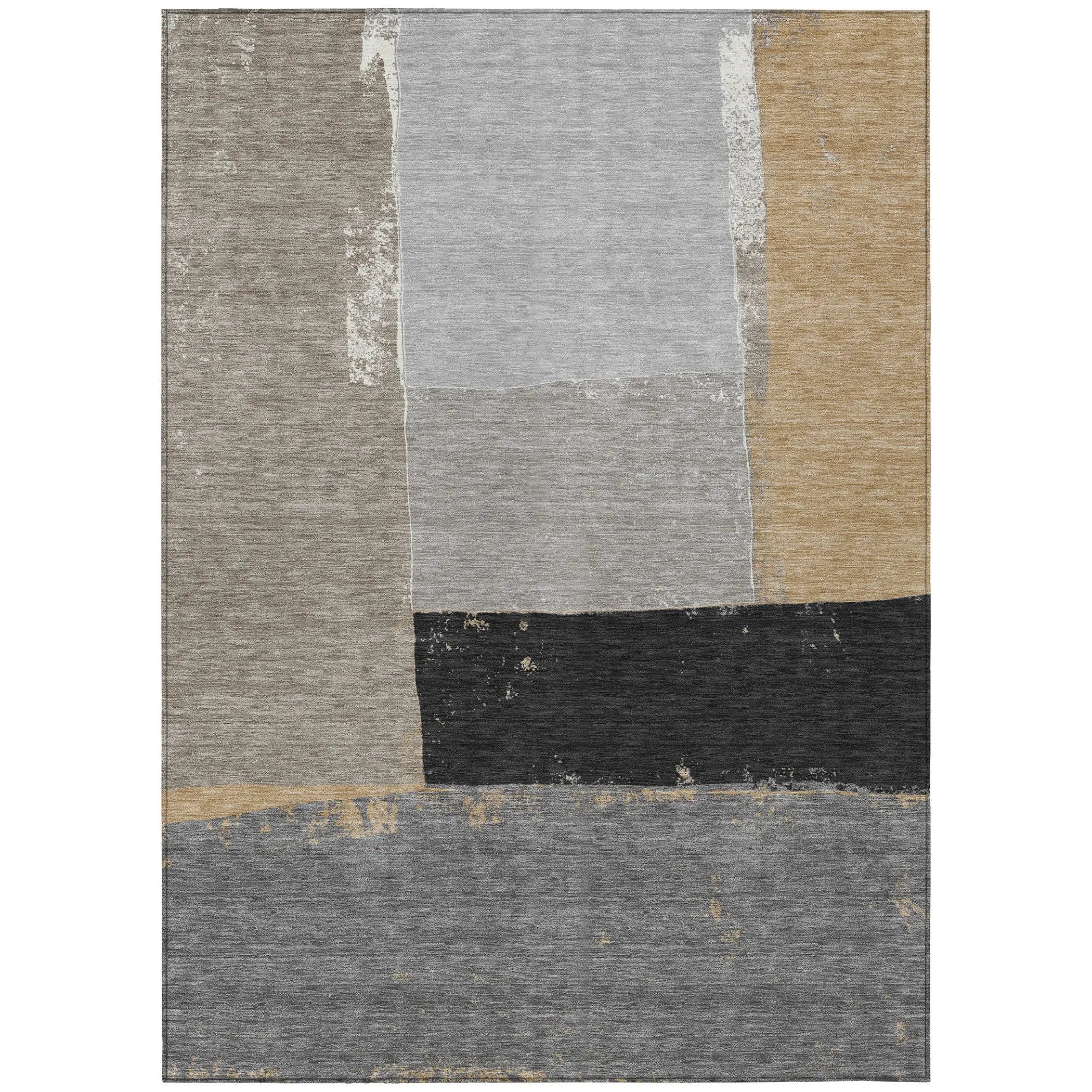 9' X 12' Gray And Silver Geometric Washable Indoor Outdoor Area Rug Homeroots Outdoor