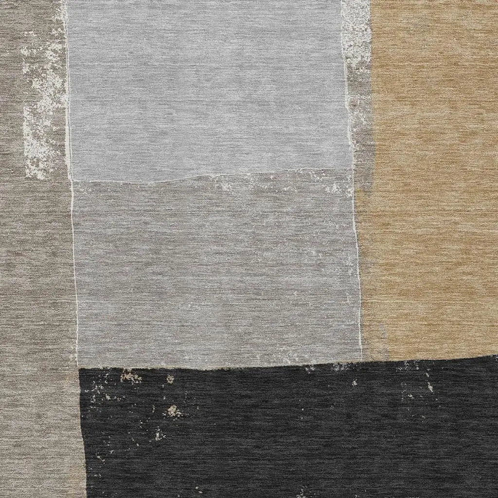 9' X 12' Gray And Silver Geometric Washable Indoor Outdoor Area Rug Homeroots Outdoor