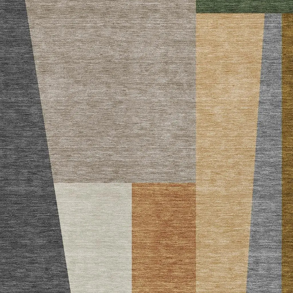 9' X 12' Gray And Taupe Geometric Washable Indoor Outdoor Area Rug Homeroots Outdoor