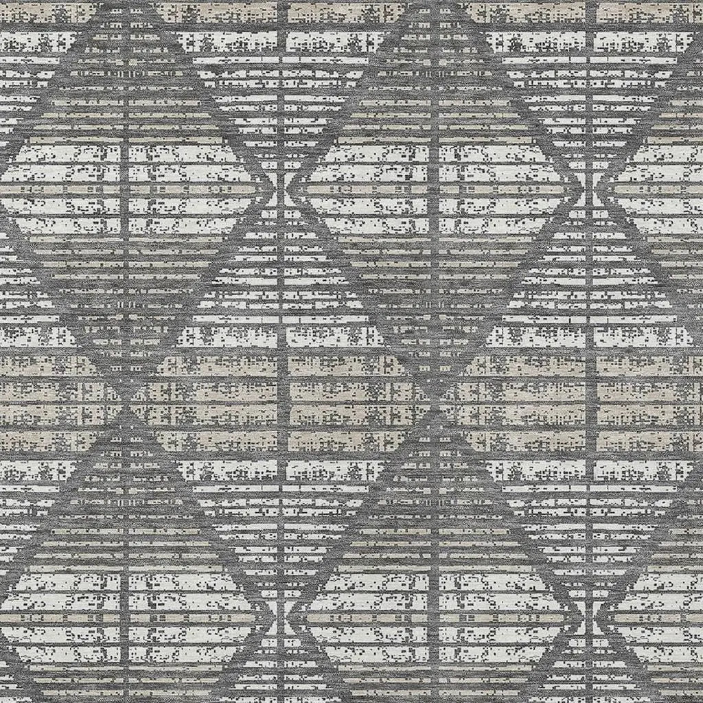 9' X 12' Gray And Taupe Geometric Washable Indoor Outdoor Area Rug Homeroots Outdoor