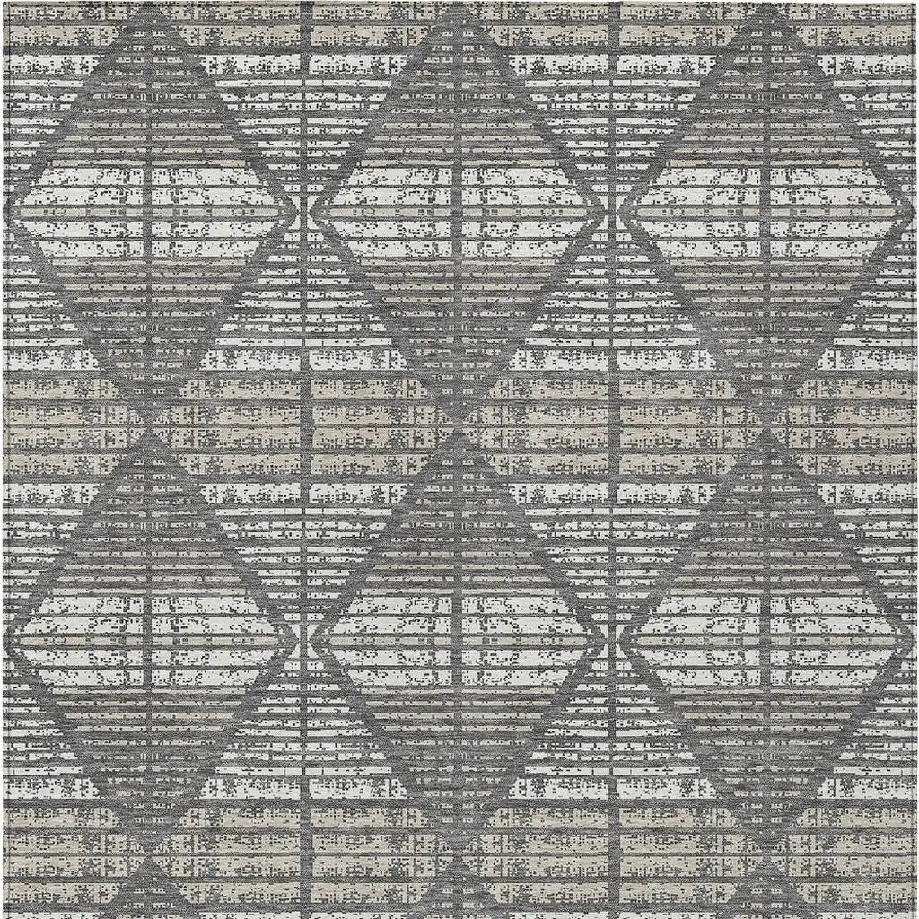 9' X 12' Gray And Taupe Geometric Washable Indoor Outdoor Area Rug Homeroots Outdoor