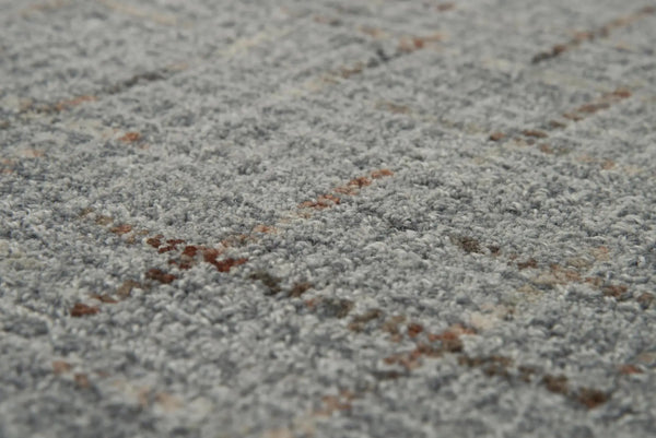 9' X 12' Gray Brown Beige And Ivory Wool Checkered Hand Tufted Area Rug Homeroots Home Decor