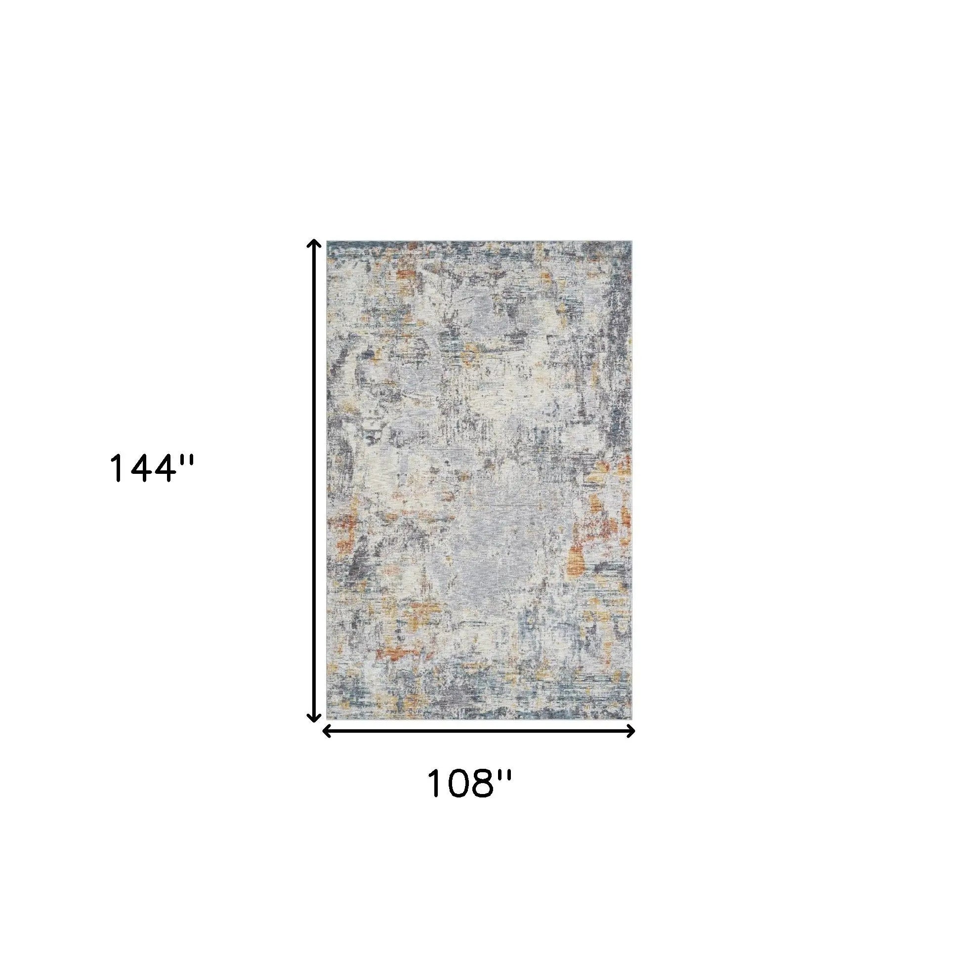 9' X 12' Gray and Ivory Abstract Area Rug Homeroots Home Decor