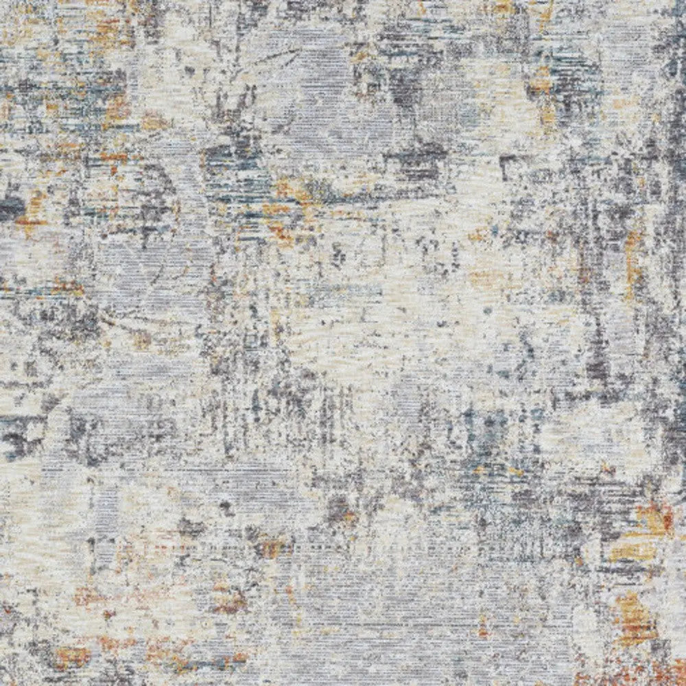 9' X 12' Gray and Ivory Abstract Area Rug Homeroots Home Decor