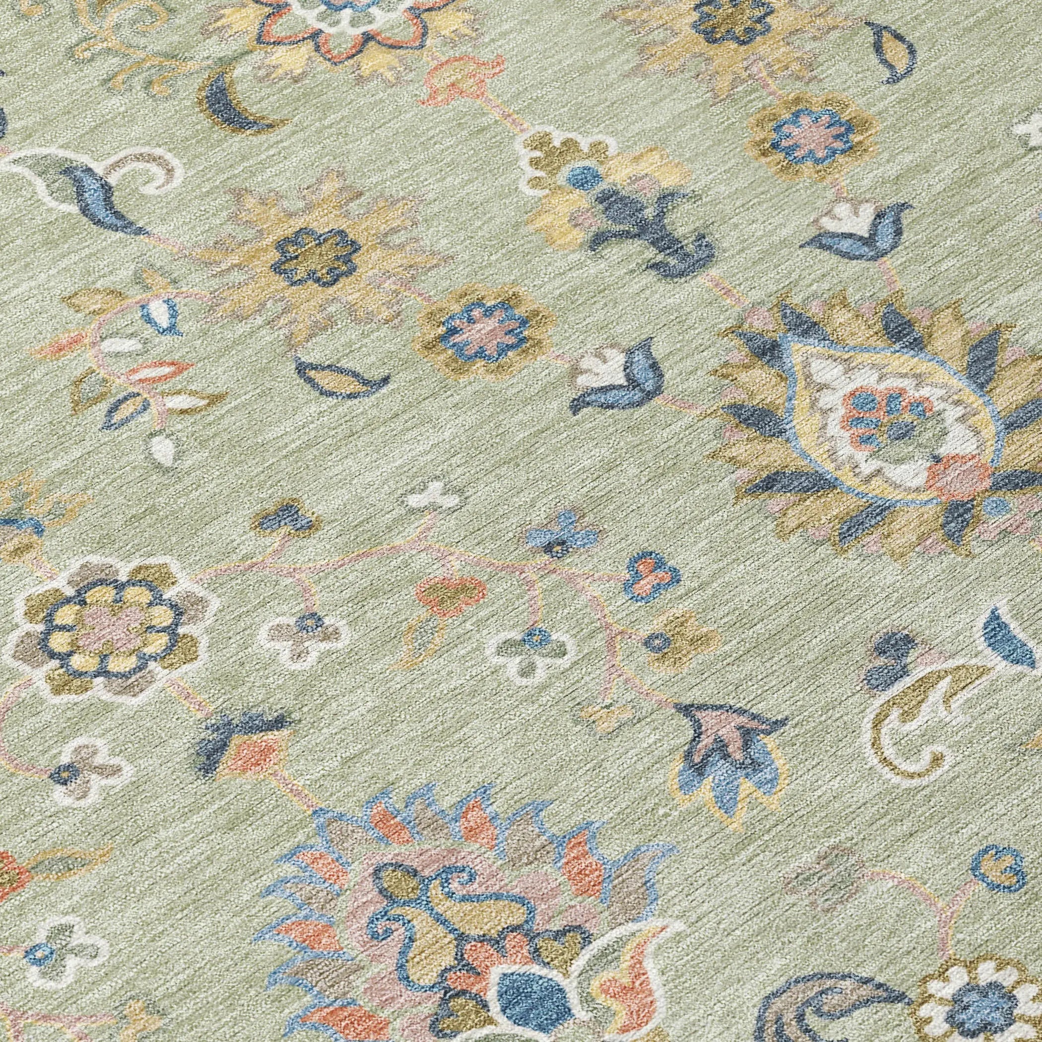 9' X 12' Green And Beige Abstract Washable Indoor Outdoor Area Rug Homeroots Outdoor