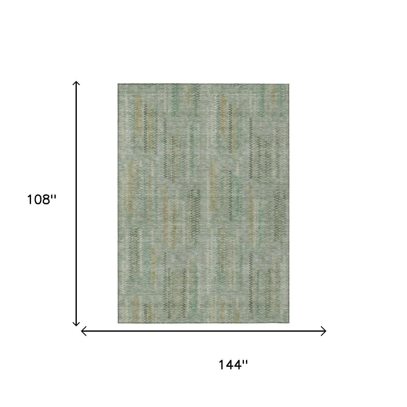 9' X 12' Green And Beige Abstract Washable Indoor Outdoor Area Rug Homeroots Outdoor