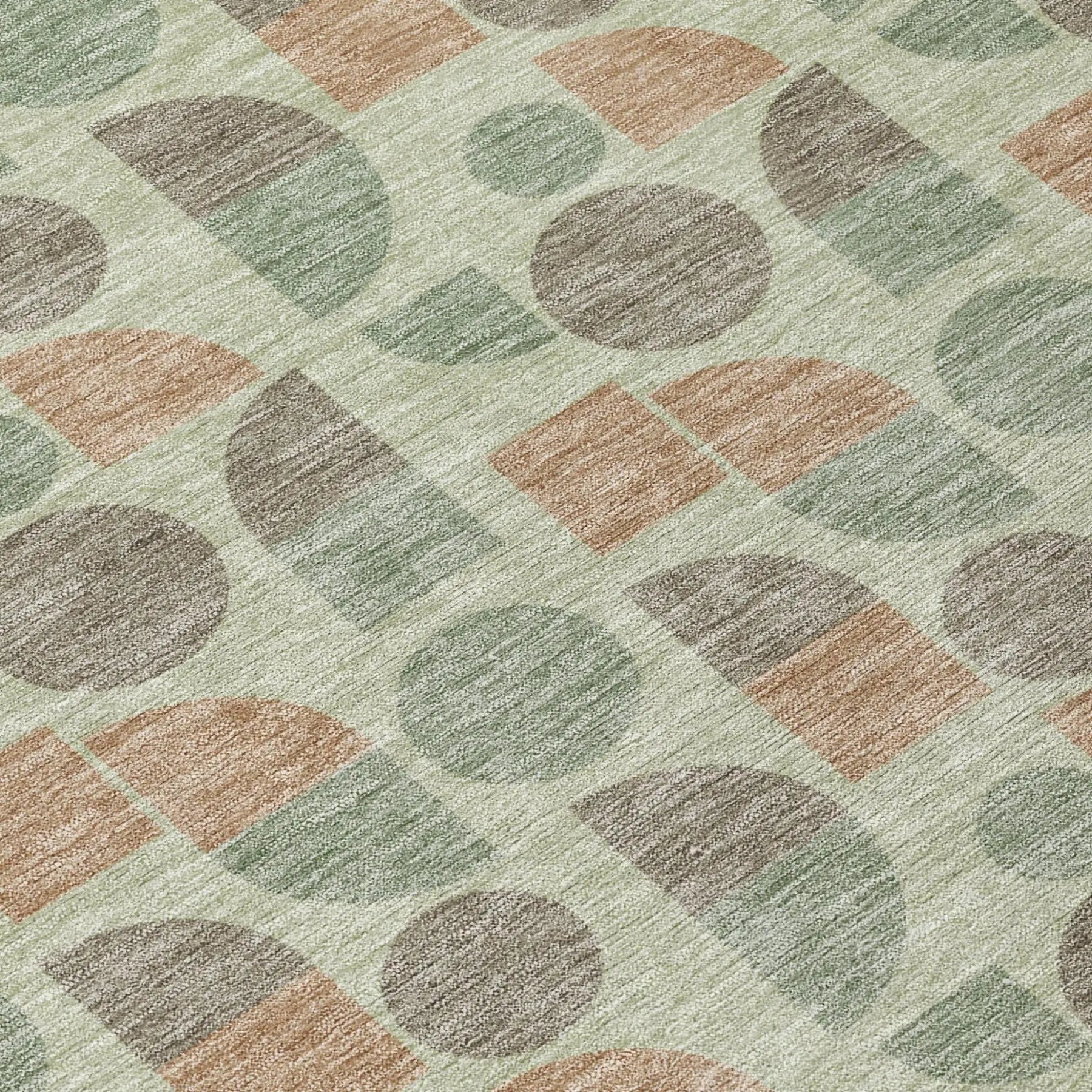 9' X 12' Green And Beige Geometric Washable Indoor Outdoor Area Rug Homeroots Outdoor