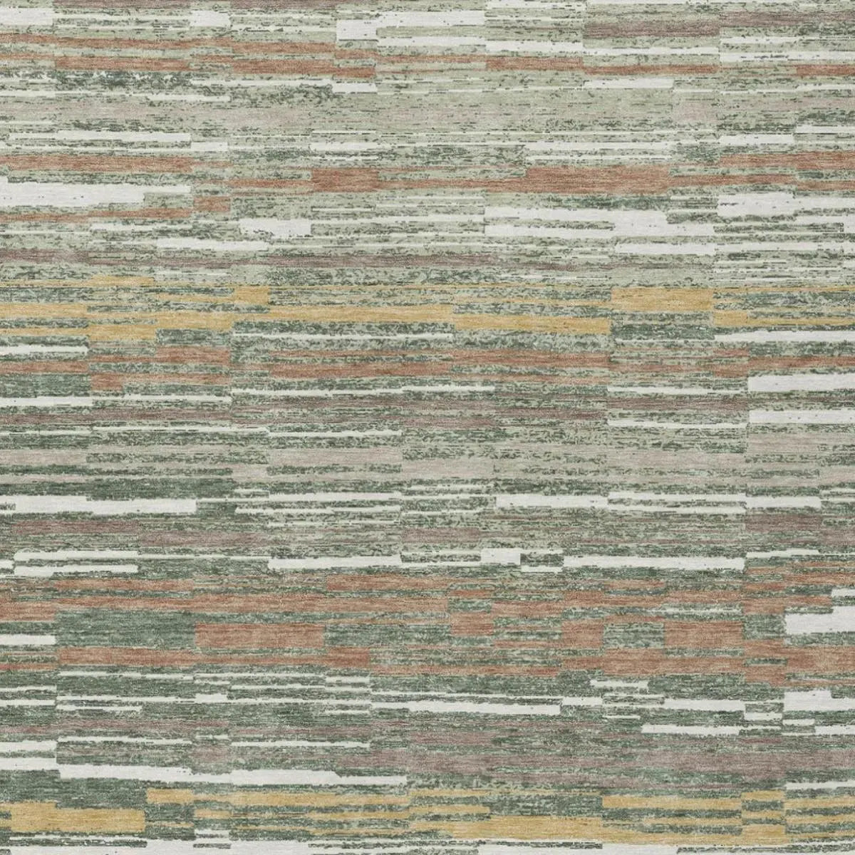 9' X 12' Green And Beige Striped Washable Indoor Outdoor Area Rug Homeroots Outdoor