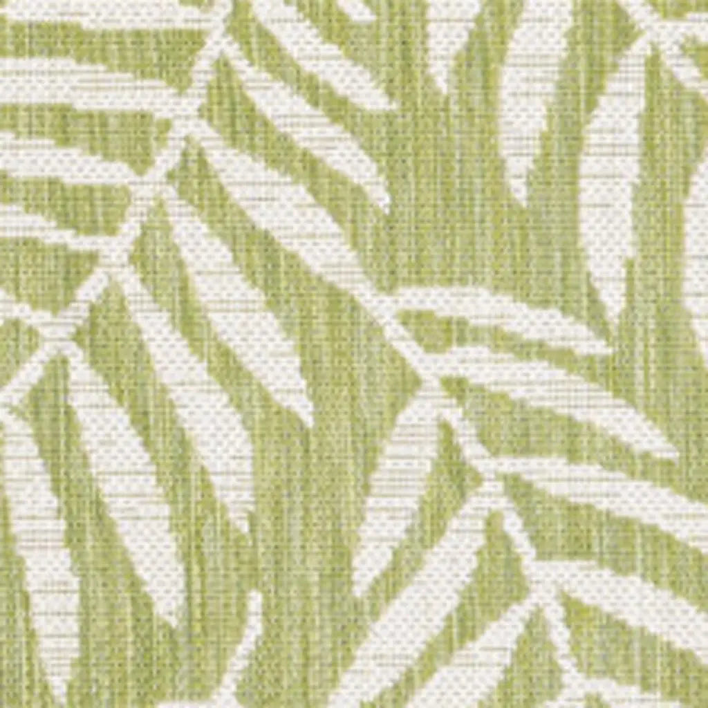 9' X 12' Green And Cream Floral Indoor Outdoor Area Rug Homeroots Outdoor