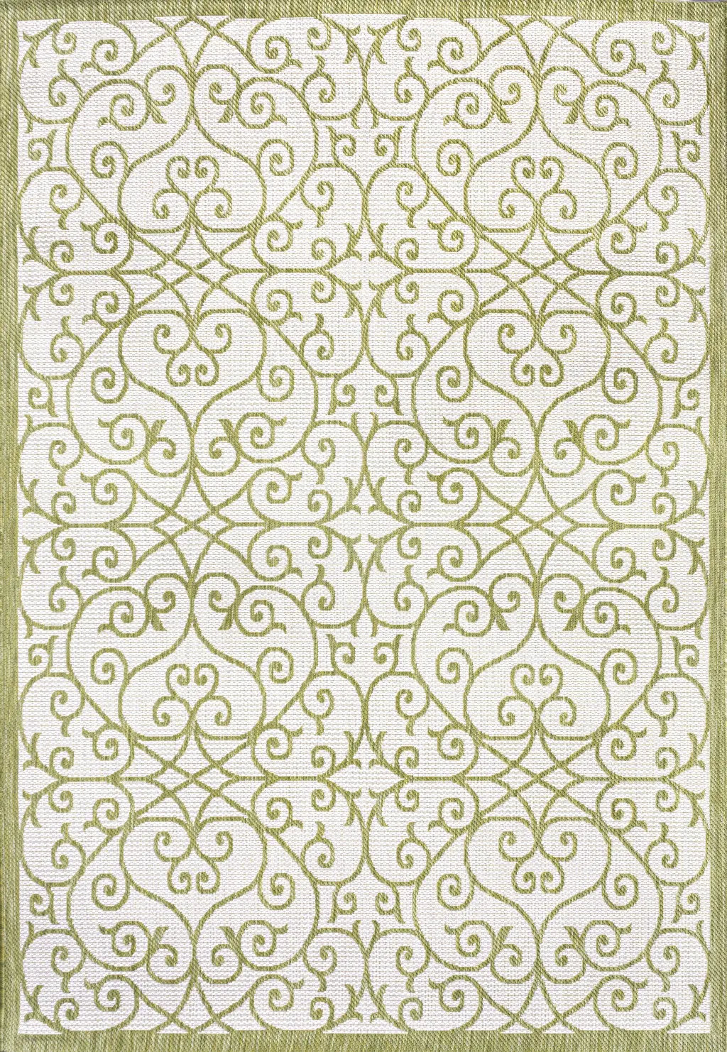 9' X 12' Green And Cream Geometric Indoor Outdoor Area Rug Homeroots Outdoor