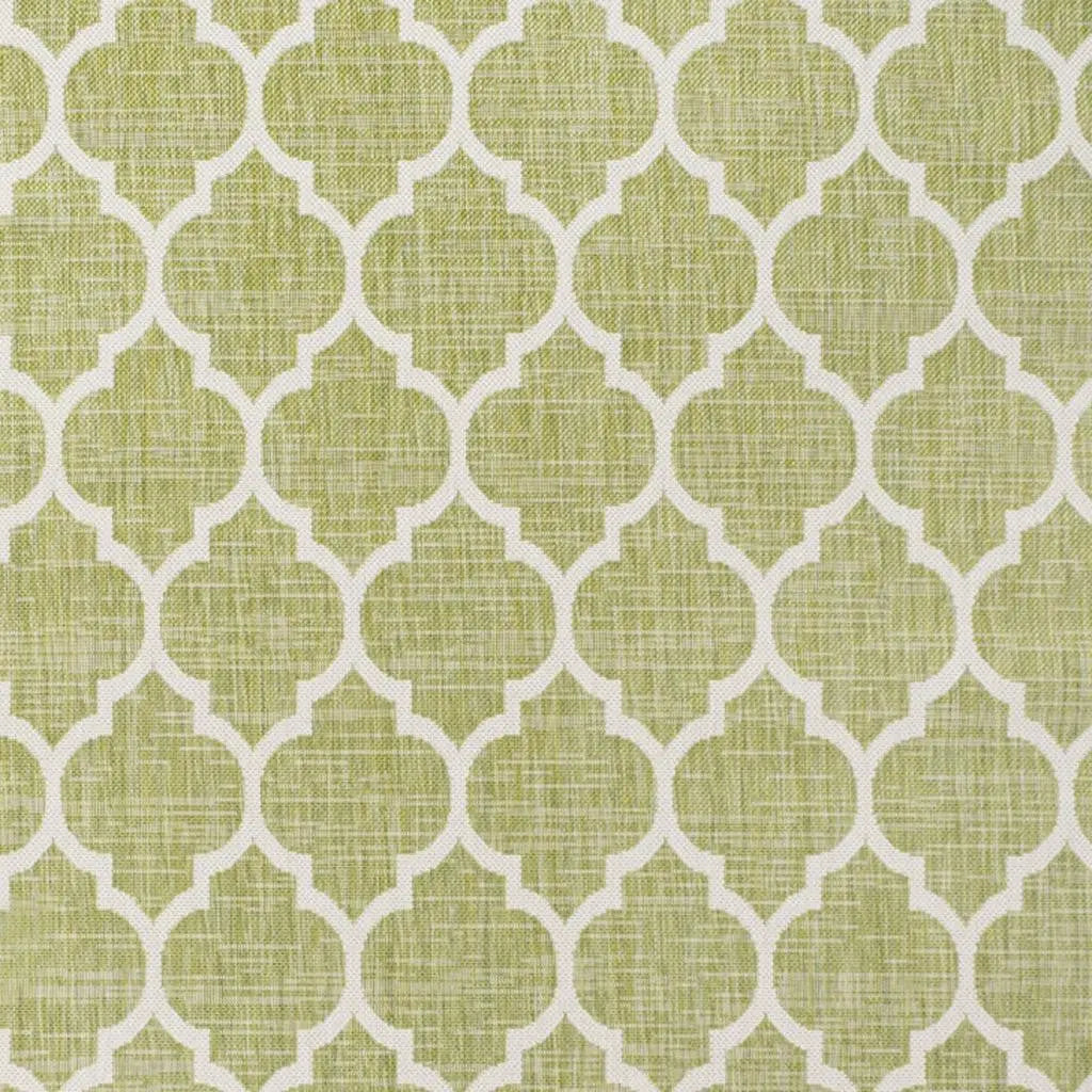 9' X 12' Green And Cream Geometric Indoor Outdoor Area Rug Homeroots Outdoor