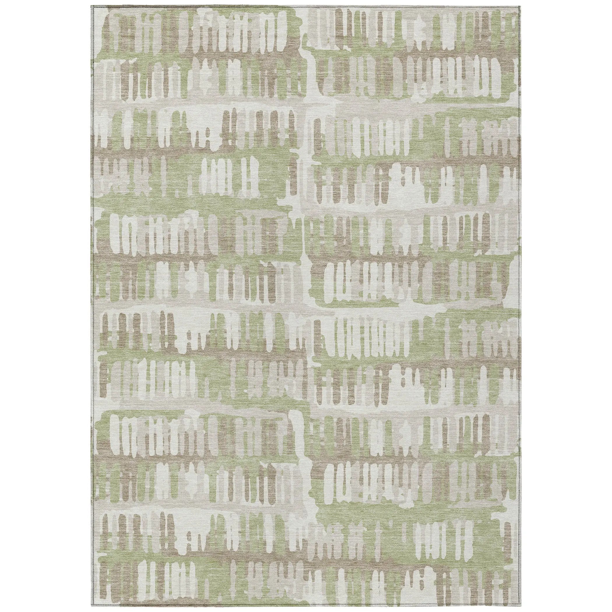 9' X 12' Green And Denim Blue Abstract Washable Indoor Outdoor Area Rug Homeroots Outdoor