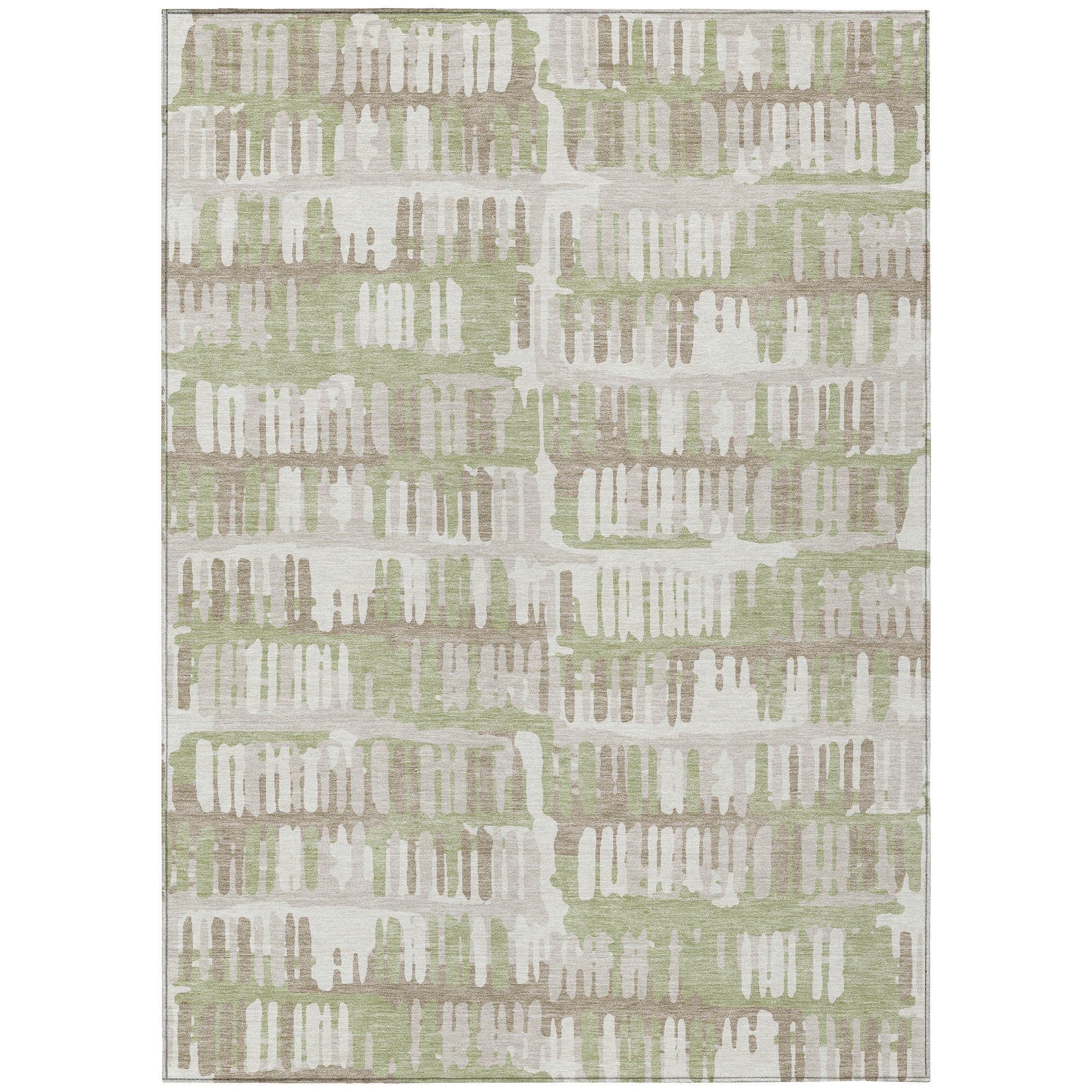 9' X 12' Green And Denim Blue Abstract Washable Indoor Outdoor Area Rug Homeroots Outdoor