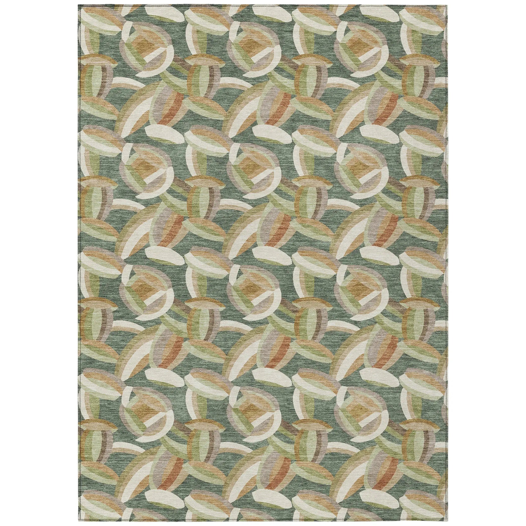 9' X 12' Green And Ivory Abstract Washable Indoor Outdoor Area Rug Homeroots Outdoor