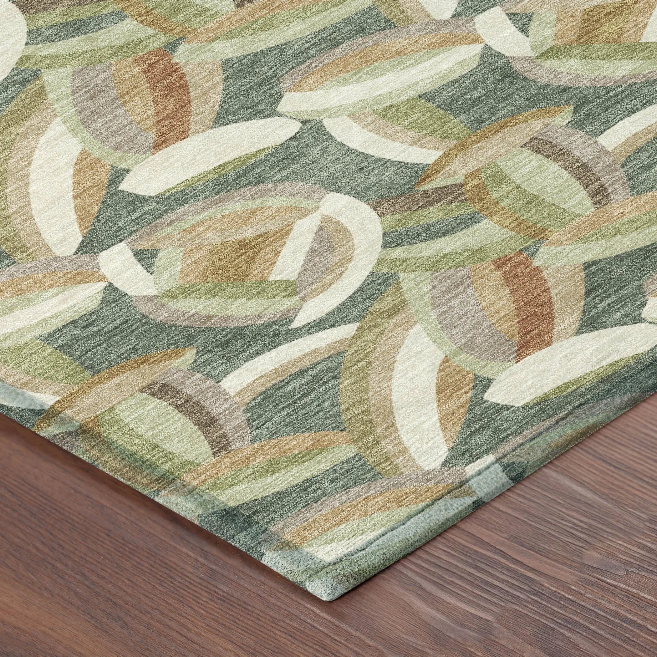 9' X 12' Green And Ivory Abstract Washable Indoor Outdoor Area Rug Homeroots Outdoor