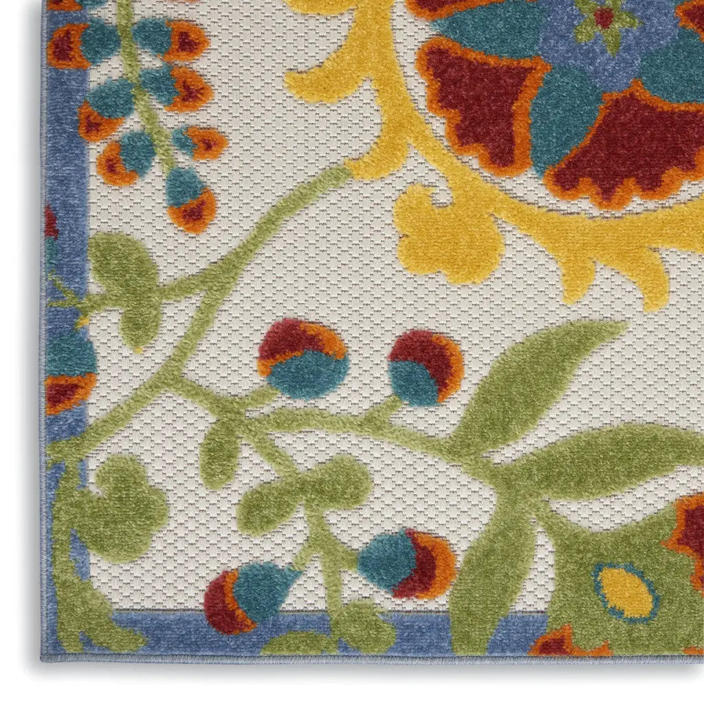 9' X 12' Green And Ivory Indoor Outdoor Area Rug Homeroots Outdoor