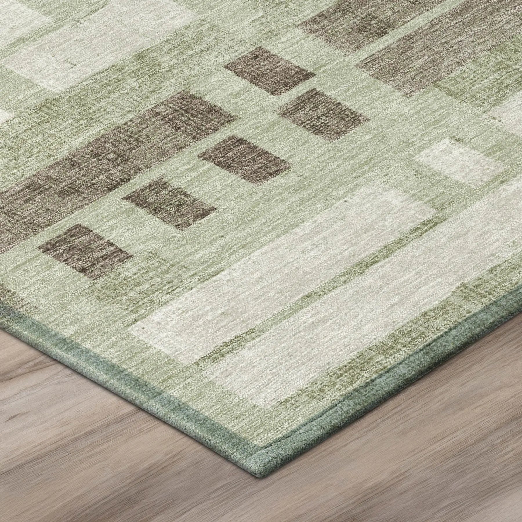 9' X 12' Green And Ivory Striped Washable Indoor Outdoor Area Rug Homeroots Outdoor