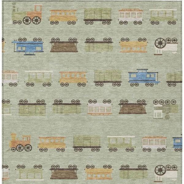 9' X 12' Green And Khaki Abstract Washable Indoor Outdoor Area Rug Homeroots Outdoor