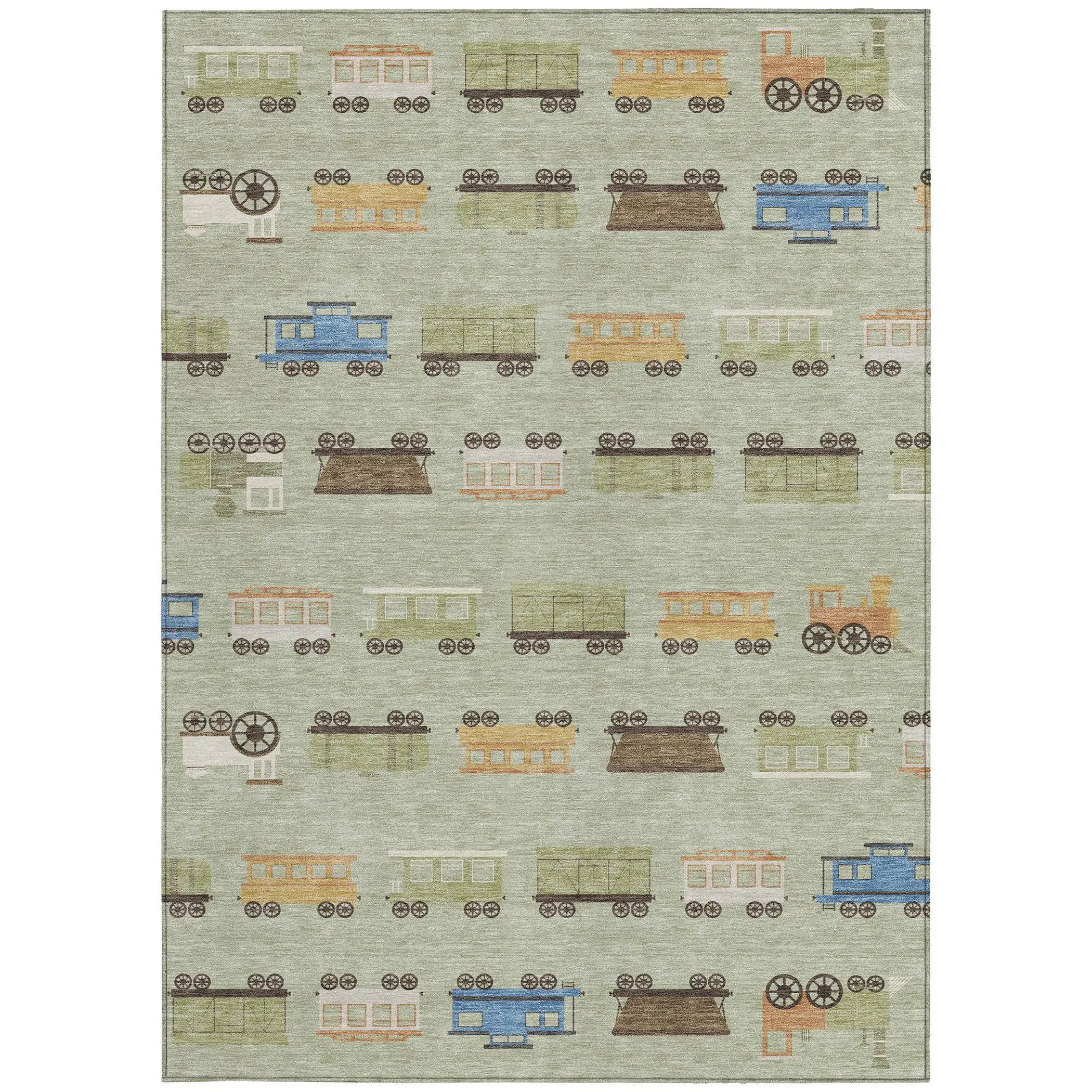9' X 12' Green And Khaki Abstract Washable Indoor Outdoor Area Rug Homeroots Outdoor