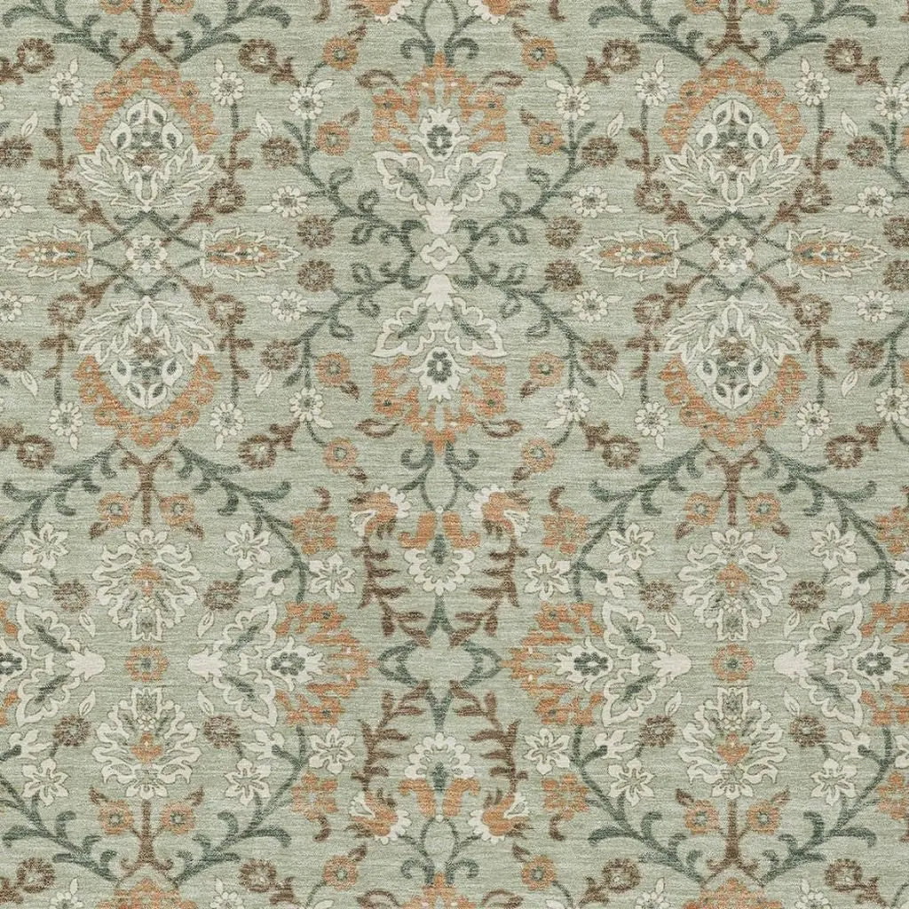 9' X 12' Green And Khaki Geometric Washable Indoor Outdoor Area Rug Homeroots Outdoor