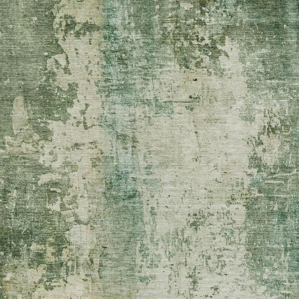 9' X 12' Green And Sage Abstract Washable Indoor Outdoor Area Rug Homeroots Outdoor