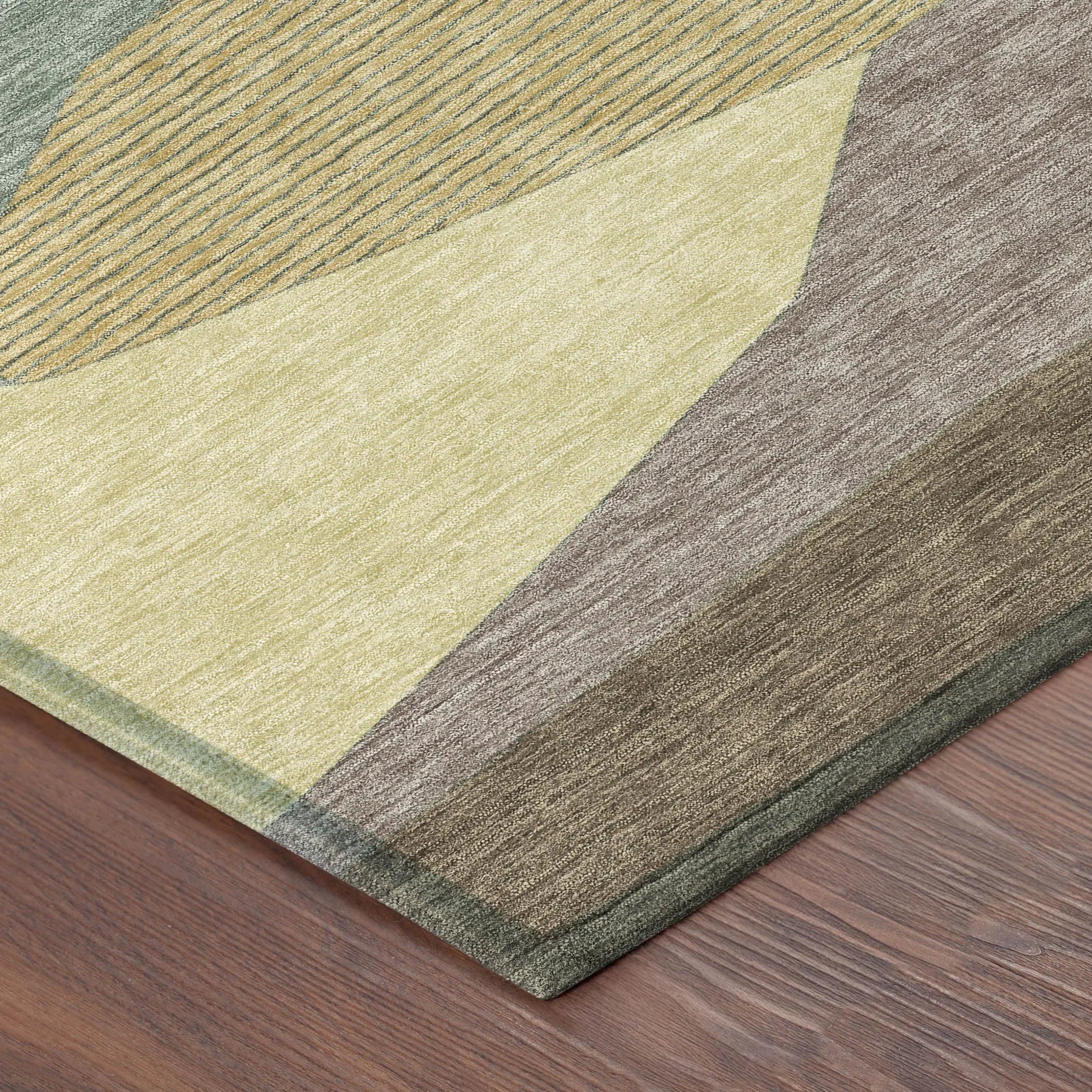 9' X 12' Green And Taupe Geometric Washable Indoor Outdoor Area Rug Homeroots Outdoor