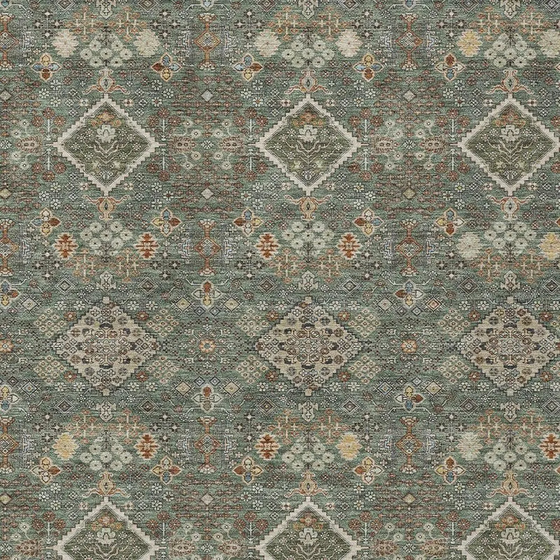 9' X 12' Green And Taupe Geometric Washable Indoor Outdoor Area Rug Homeroots Outdoor