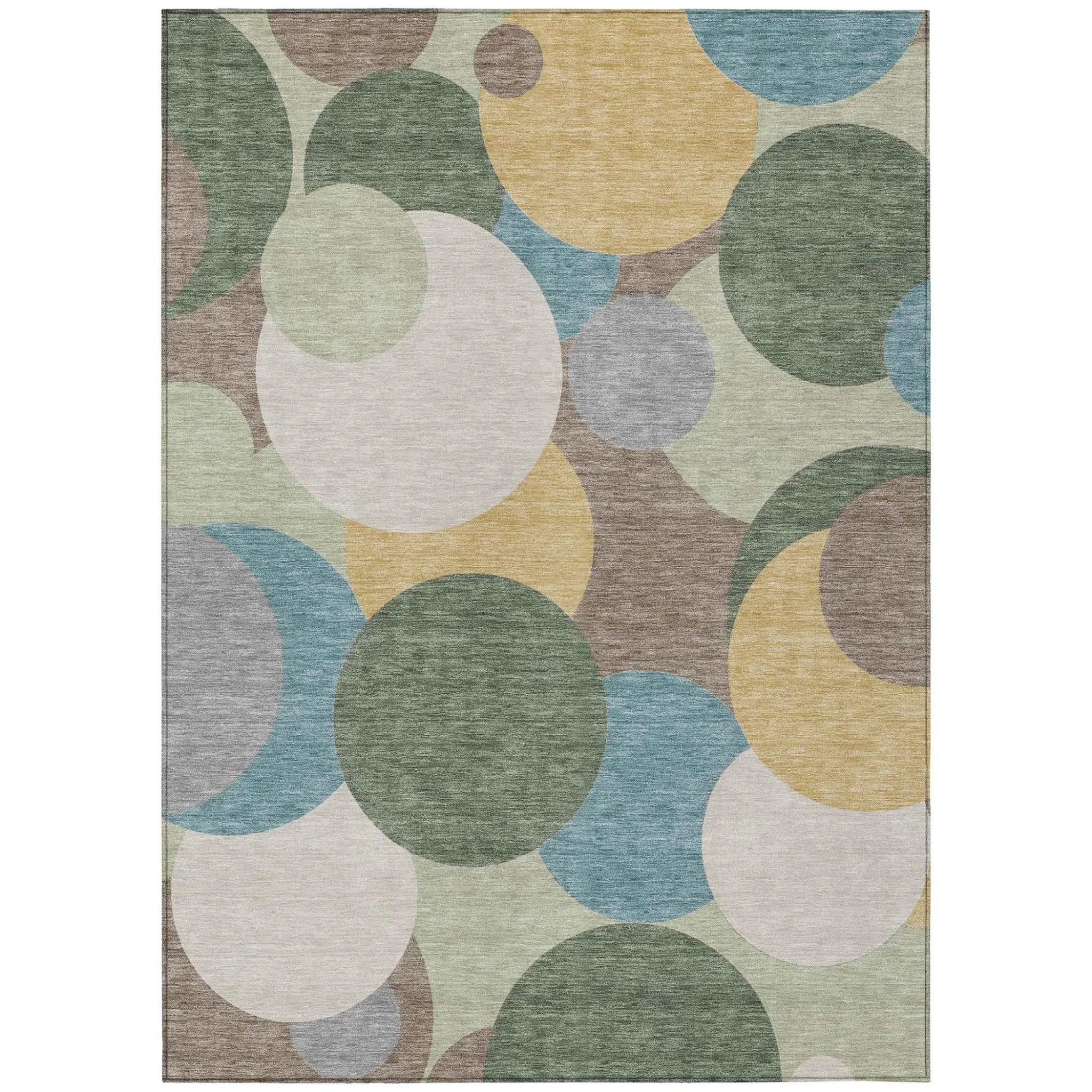 9' X 12' Green And Teal Blue Geometric Washable Indoor Outdoor Area Rug Homeroots Outdoor