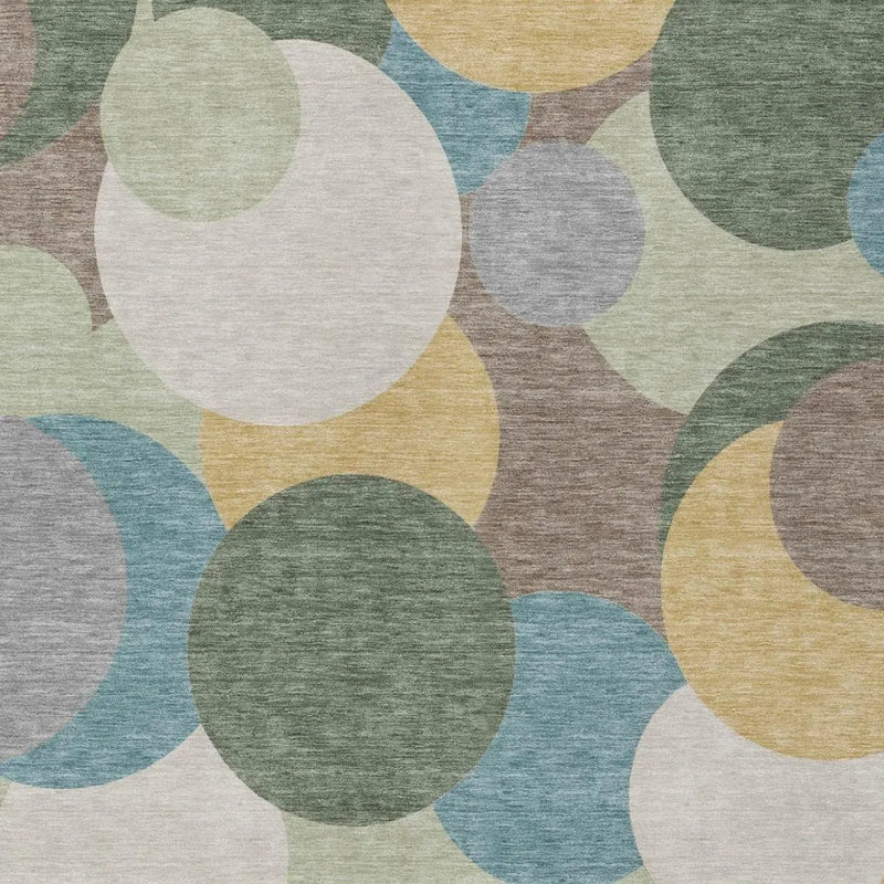 9' X 12' Green And Teal Blue Geometric Washable Indoor Outdoor Area Rug Homeroots Outdoor