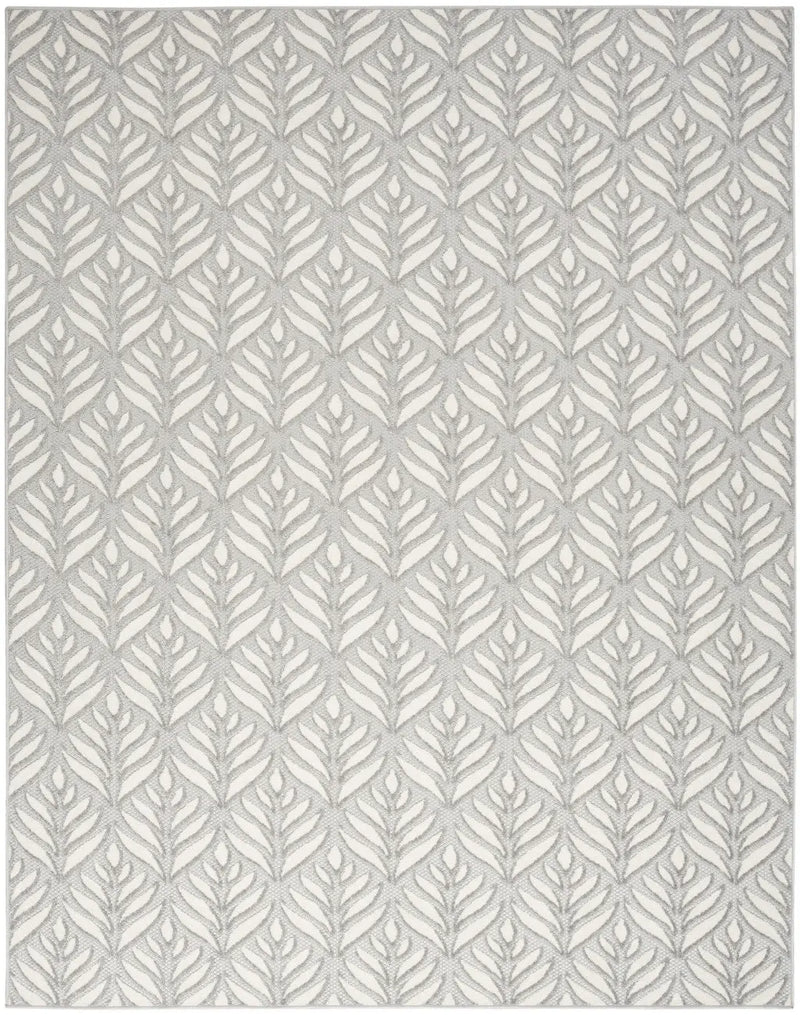 9' X 12' Grey Floral Stain Resistant Non Skid Area Rug Homeroots Outdoor