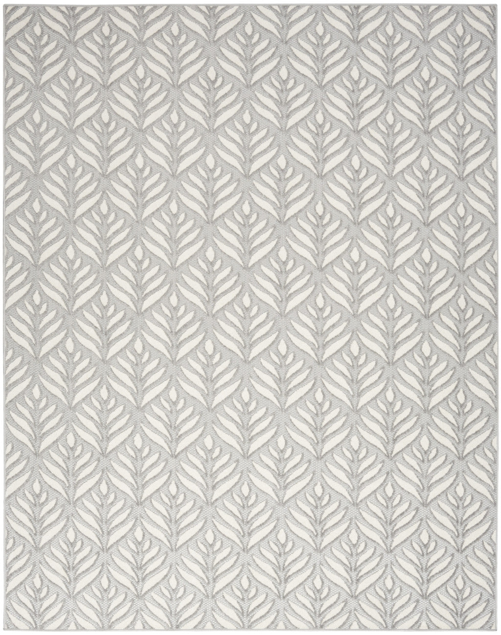 9' X 12' Grey Floral Stain Resistant Non Skid Area Rug Homeroots Outdoor