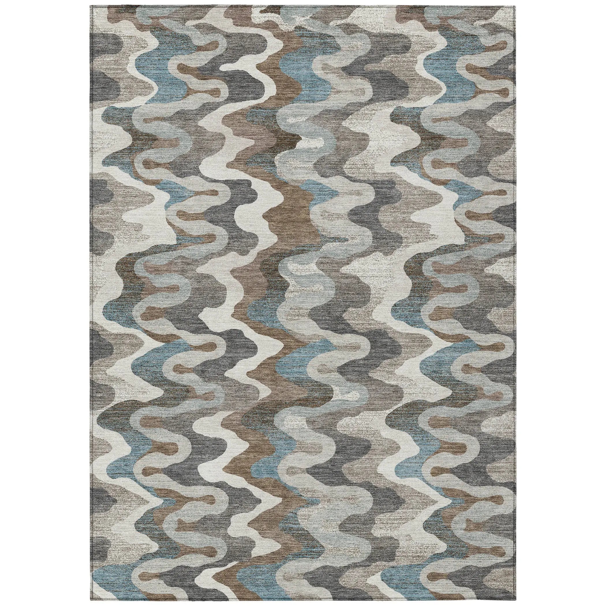 9' X 12' Ivory And Beige Abstract Washable Indoor Outdoor Area Rug Homeroots Outdoor