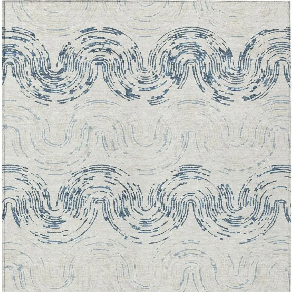 9' X 12' Ivory And Beige Abstract Washable Indoor Outdoor Area Rug Homeroots Outdoor
