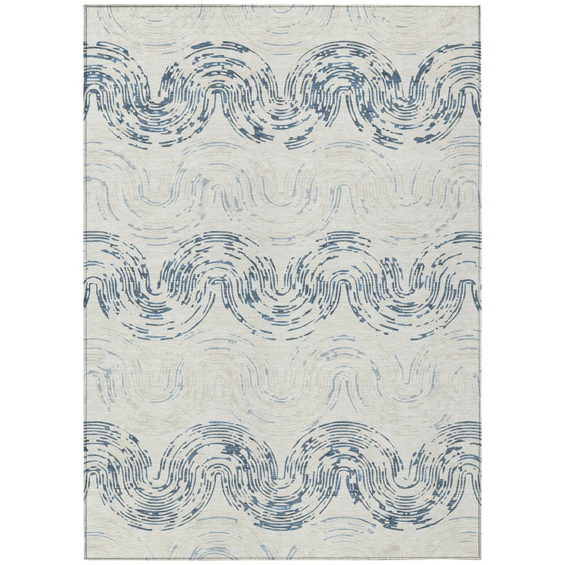 9' X 12' Ivory And Beige Abstract Washable Indoor Outdoor Area Rug Homeroots Outdoor