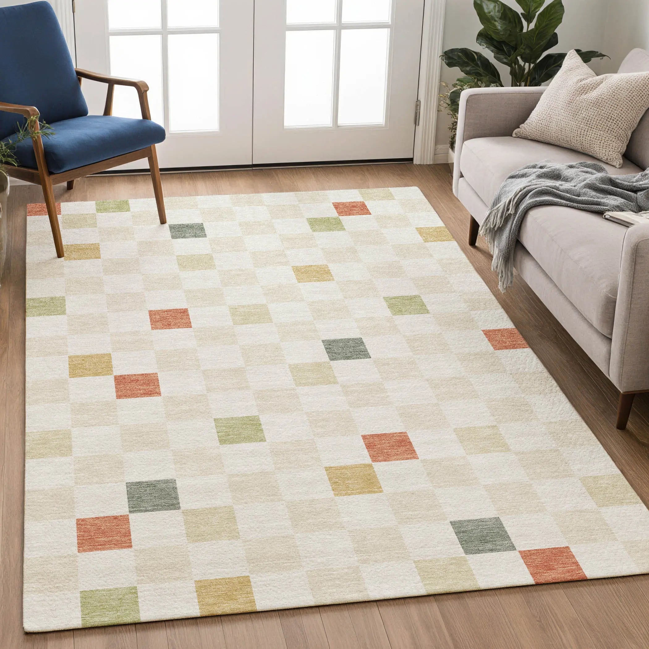 9' X 12' Ivory And Beige Geometric Washable Indoor Outdoor Area Rug Homeroots Outdoor
