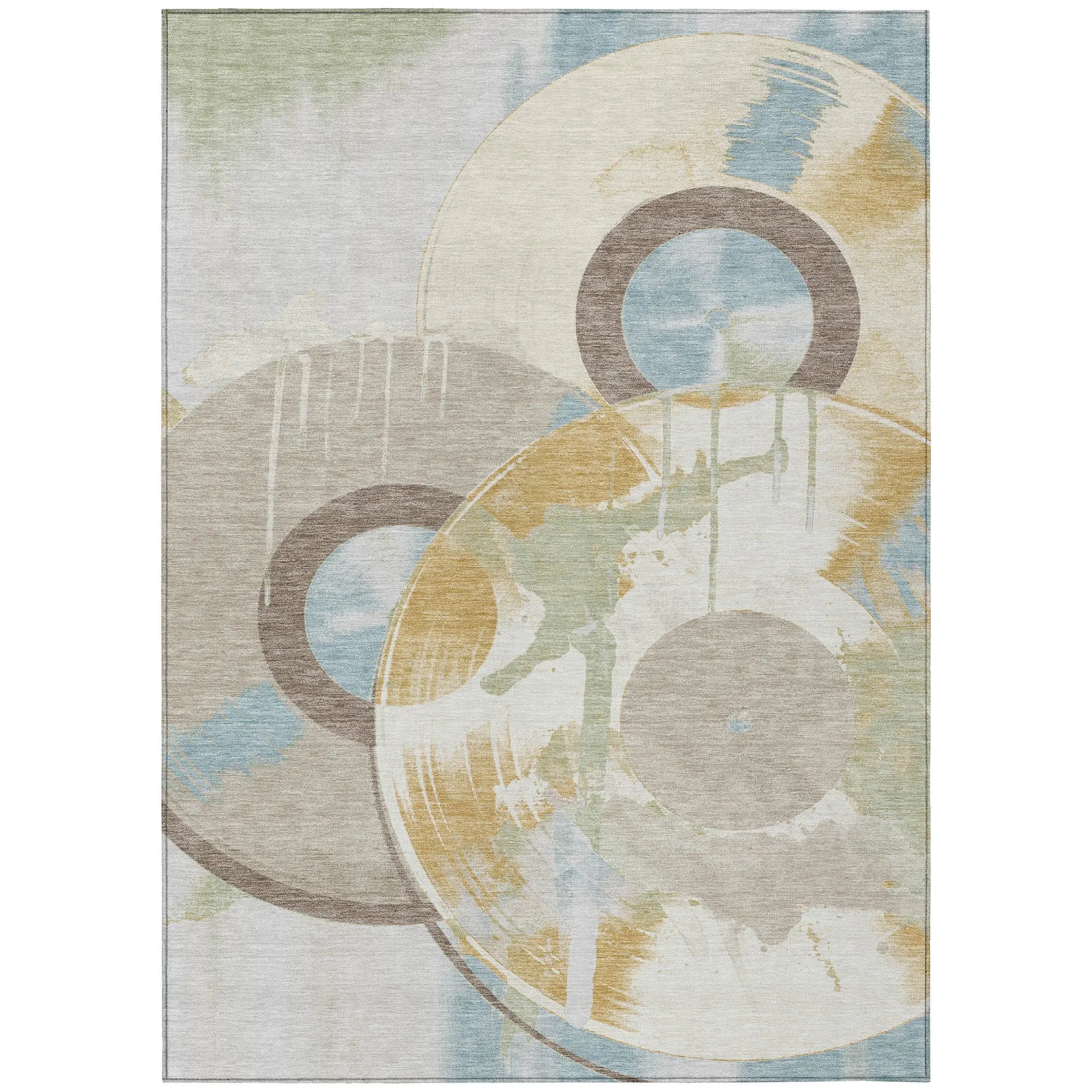 9' X 12' Ivory And Beige Geometric Washable Indoor Outdoor Area Rug Homeroots Outdoor