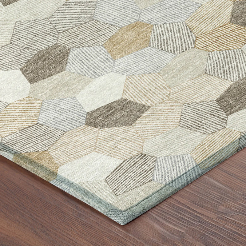 9' X 12' Ivory And Beige Geometric Washable Indoor Outdoor Area Rug Homeroots Outdoor